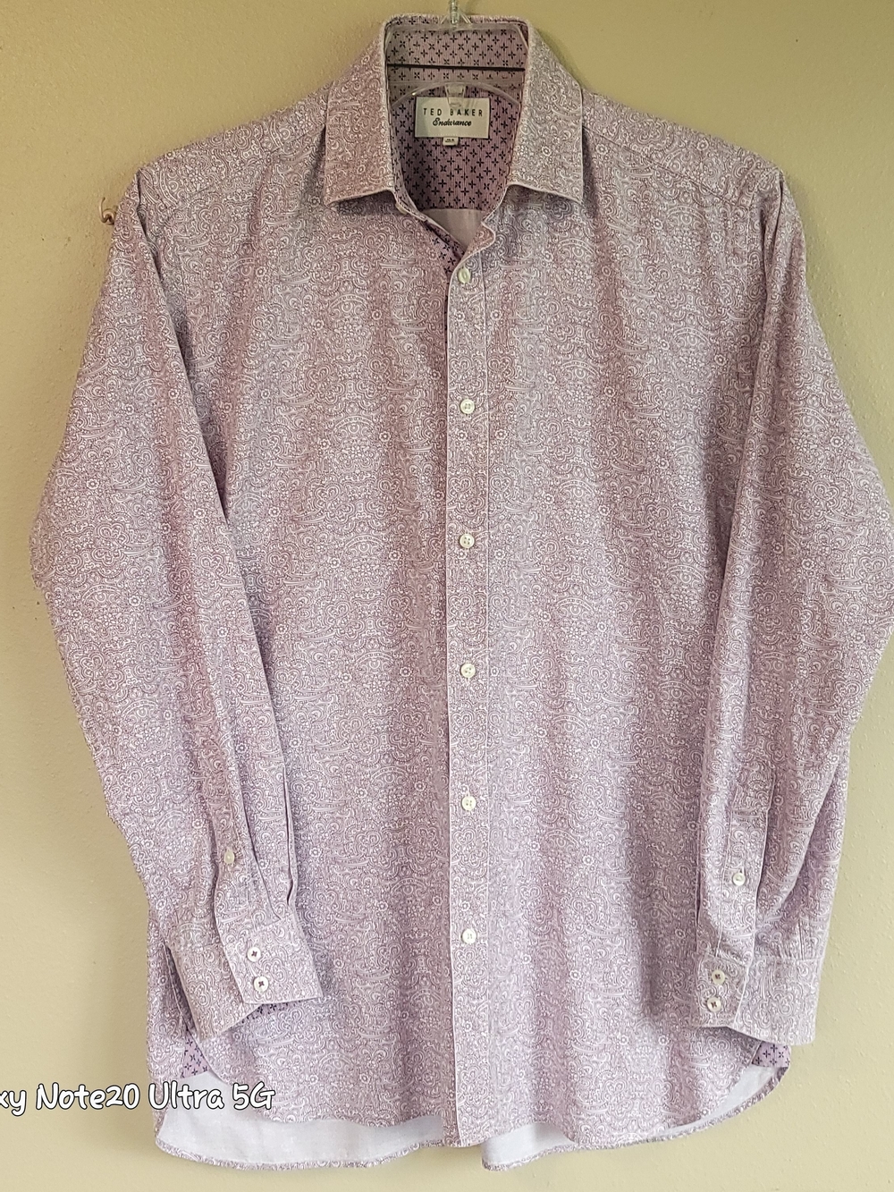 Ted Baker Endurance Purple PaisleyGeometric Dress Shirt 15.5 32/33XLNT Condition